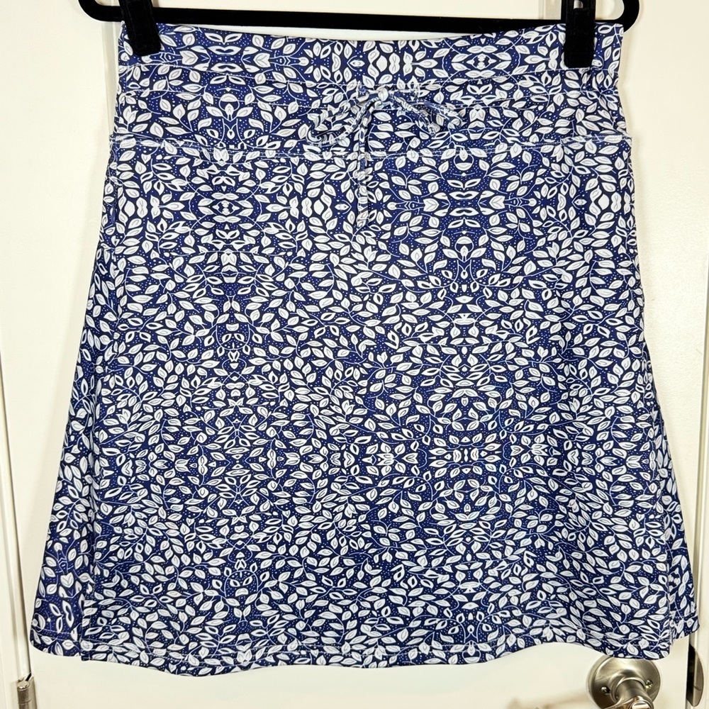 CooRun Athletic Skort L Navy Floral Tennis Pickleball Golf Pockets Summer